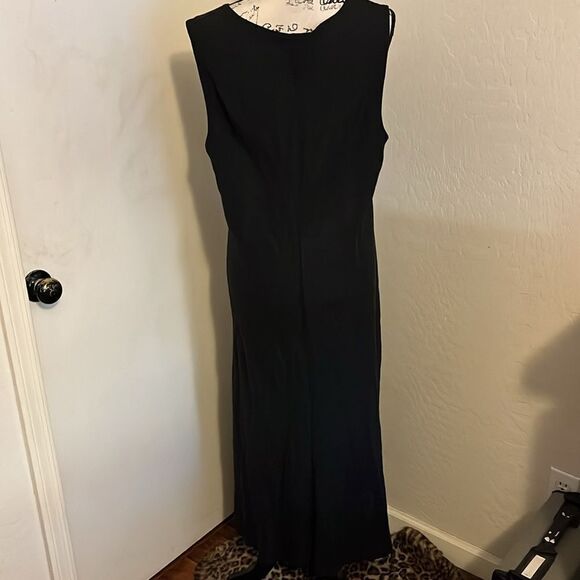 Eileen Fisher Black Made Of Italian Fabric Long Dress Feminine Contemporary - Picture 4 of 12